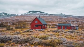 Norway, house, peninsula Wallpaper 1600x900