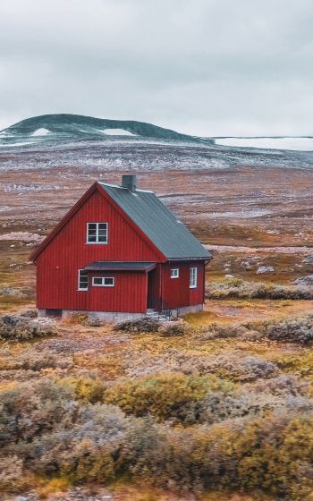 Norway, house, peninsula Wallpaper 1200x1920