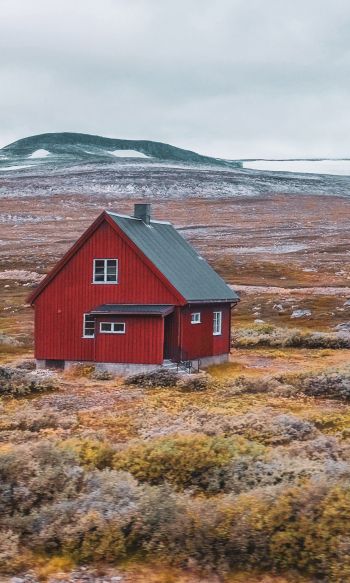 Norway, house, peninsula Wallpaper 1200x2000