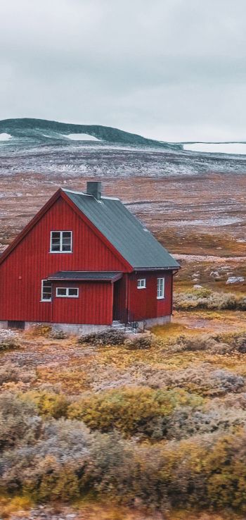 Norway, house, peninsula Wallpaper 720x1520