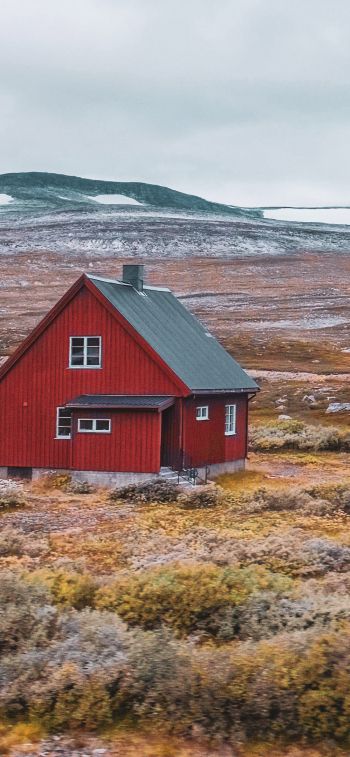 Norway, house, peninsula Wallpaper 828x1792
