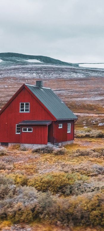 Обои 720x1600 Норвегия, дом, полуостров