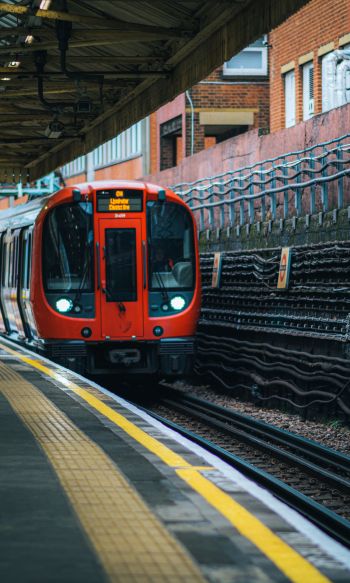 Обои 1200x2000 Лондон, Великобритания, поезд, метро