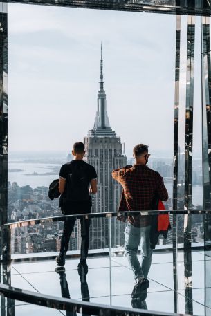 Manhattan, New York, USA, skyscrapers Wallpaper 640x960