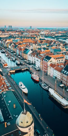 Copenhagen, Denmark, bird's eye view Wallpaper 720x1440