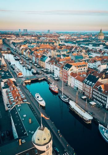 Copenhagen, Denmark, bird's eye view Wallpaper 1668x2388