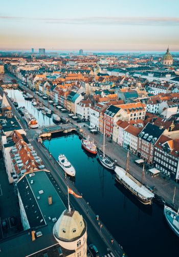Copenhagen, Denmark, bird's eye view Wallpaper 1640x2360