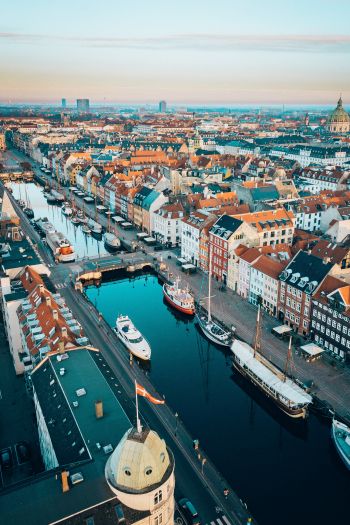 Copenhagen, Denmark, bird's eye view Wallpaper 640x960