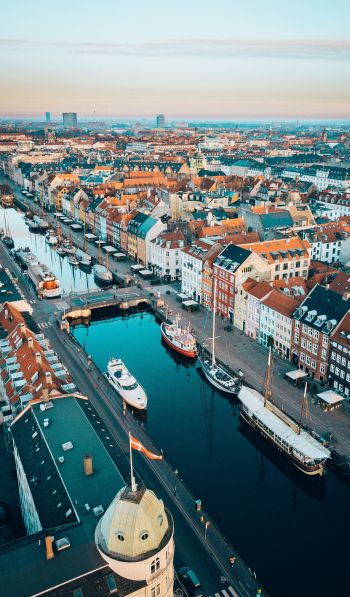 Copenhagen, Denmark, bird's eye view Wallpaper 600x1024