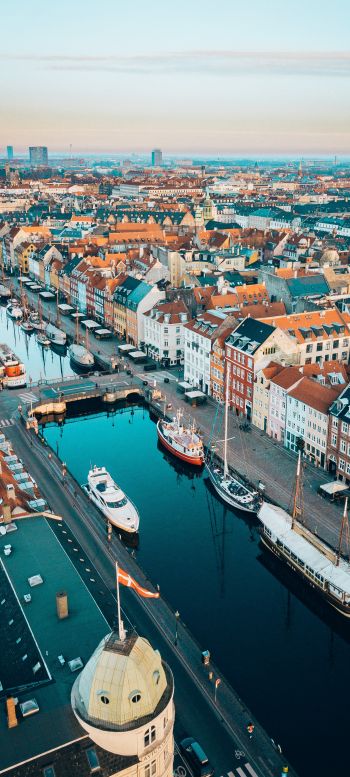 Copenhagen, Denmark, bird's eye view Wallpaper 1080x2400