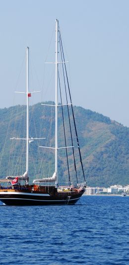 Turkey, sea, ship Wallpaper 1080x2220