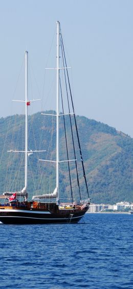 Turkey, sea, ship Wallpaper 1080x2340