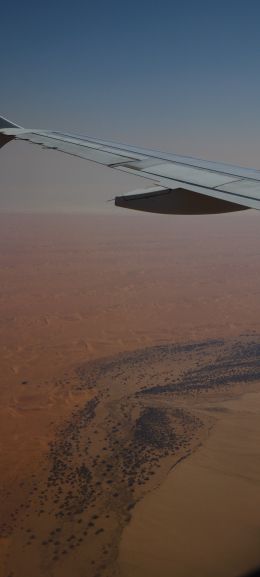 Namibia, plane, flight Wallpaper 1440x3200