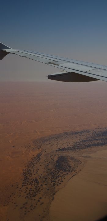 Namibia, plane, flight Wallpaper 1080x2220