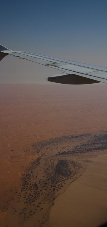 Namibia, plane, flight Wallpaper 1440x3040
