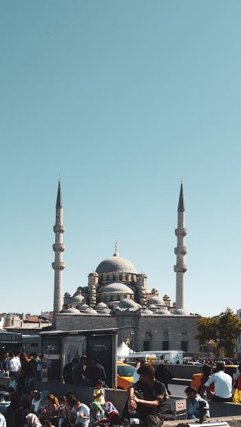Обои 640x1136 Спасатель, площадь Святой Софии, Фатих, Турция