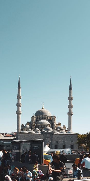 Обои 720x1440 Спасатель, площадь Святой Софии, Фатих, Турция