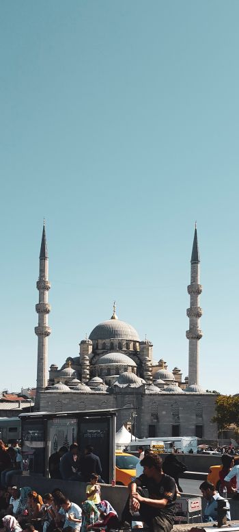 Обои 1440x3200 Спасатель, площадь Святой Софии, Фатих, Турция