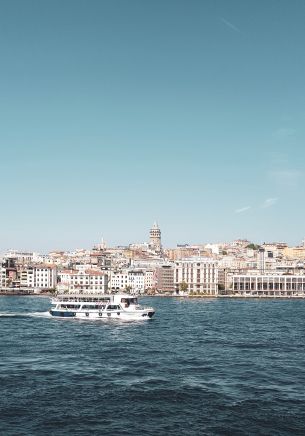 Istanbul, Galata, tower, sea Wallpaper 1668x2388