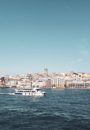 Istanbul, Galata, tower, sea Wallpaper 1640x2360