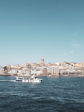 Istanbul, Galata, tower, sea Wallpaper 1536x2048