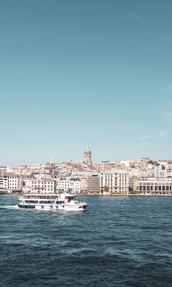 Istanbul, Galata, tower, sea Wallpaper 1200x2000