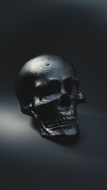 skull, black wallpaper Wallpaper 640x1136