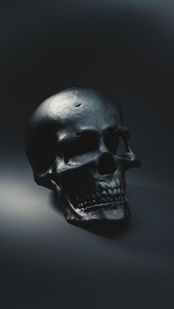 skull, black wallpaper Wallpaper 720x1280