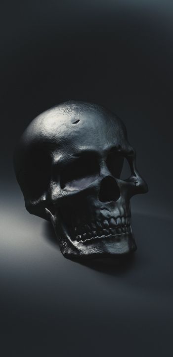 skull, black wallpaper Wallpaper 1440x2960