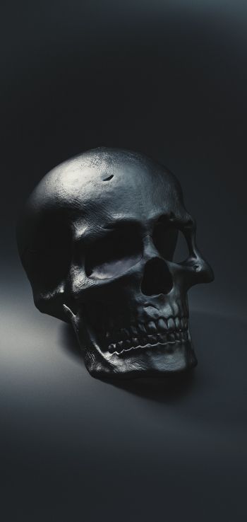 skull, black wallpaper Wallpaper 1080x2280