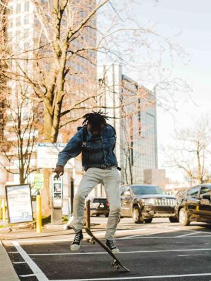 street photography, skateboard, man Wallpaper 1668x2224