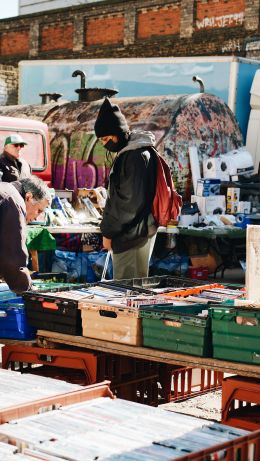 Шордич, London, Great Britain, street market, outdoors Wallpaper 640x1136