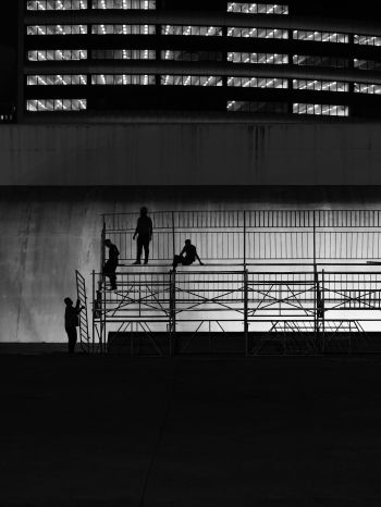 Sao Paulo, SP, Brazil, black and white photo Wallpaper 1668x2224