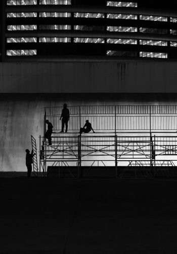 Sao Paulo, SP, Brazil, black and white photo Wallpaper 1668x2388