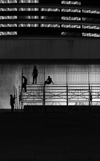 Sao Paulo, SP, Brazil, black and white photo Wallpaper 800x1280
