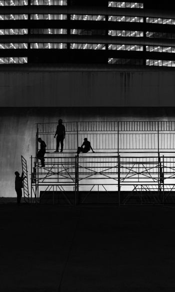 Sao Paulo, SP, Brazil, black and white photo Wallpaper 1200x2000