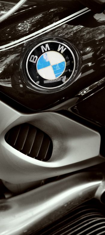 Обои 1440x3200 BMW, логотип, хром