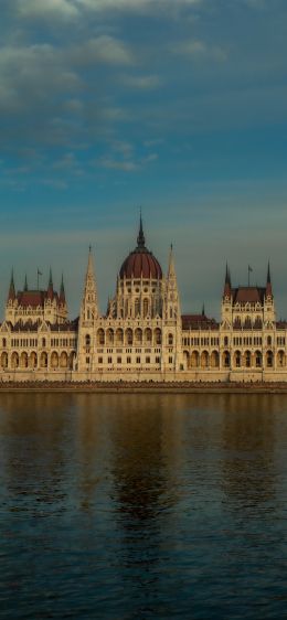 Budapest, hungary, parliament, construction Wallpaper 1170x2532