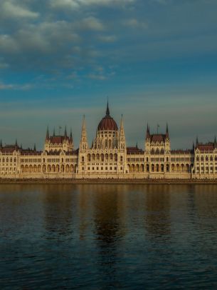 Budapest, hungary, parliament, construction Wallpaper 1620x2160
