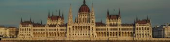 Budapest, hungary, parliament, construction Wallpaper 1590x400