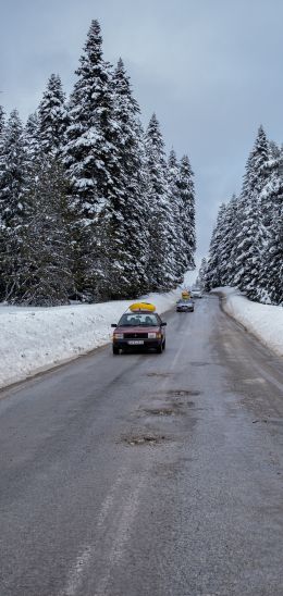 Be, Be, Turkey, winter, road Wallpaper 1440x3040