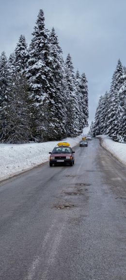 Be, Be, Turkey, winter, road Wallpaper 1440x3200