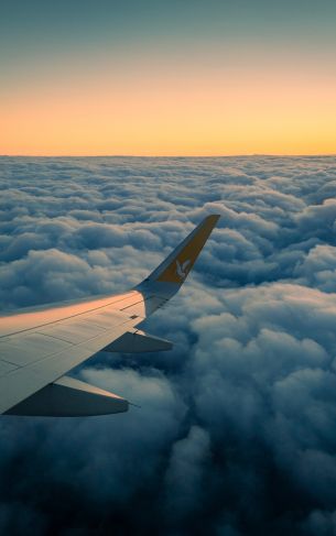 Ramadan, airplane wing, above the clouds Wallpaper 1752x2800