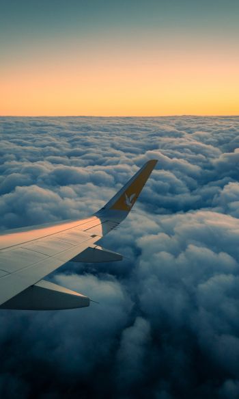 Ramadan, airplane wing, above the clouds Wallpaper 1200x2000