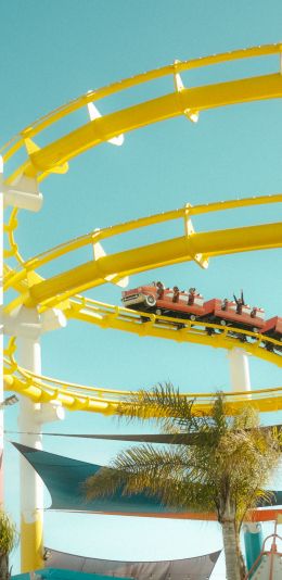 Santa Monica Pier, Santa Monica, California, USA Wallpaper 1080x2220