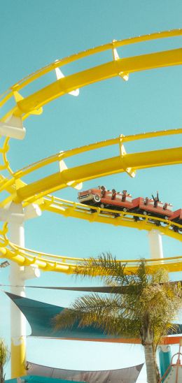 Santa Monica Pier, Santa Monica, California, USA Wallpaper 1440x3040