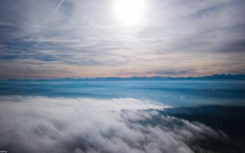 Обои 1920x1200 небо, облака, туман