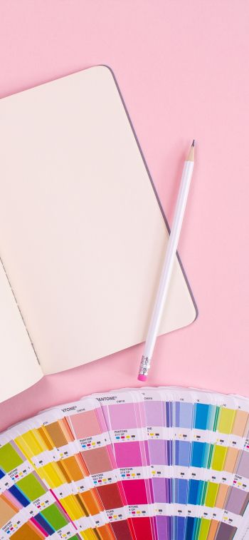 notepad, pink aesthetic, color palette Wallpaper 1284x2778