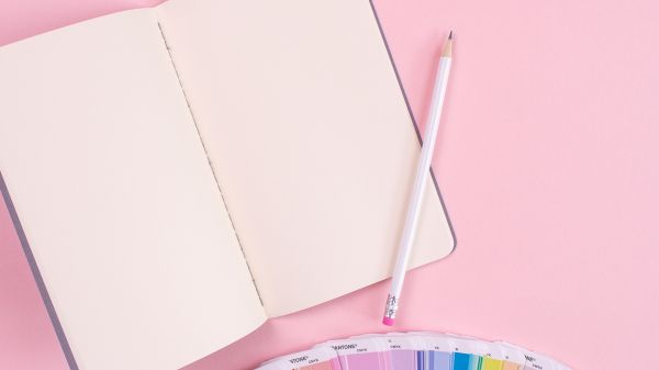notepad, pink aesthetic, color palette Wallpaper 2560x1440