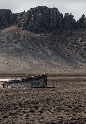 dead lands, old boats, sands Wallpaper 1668x2388